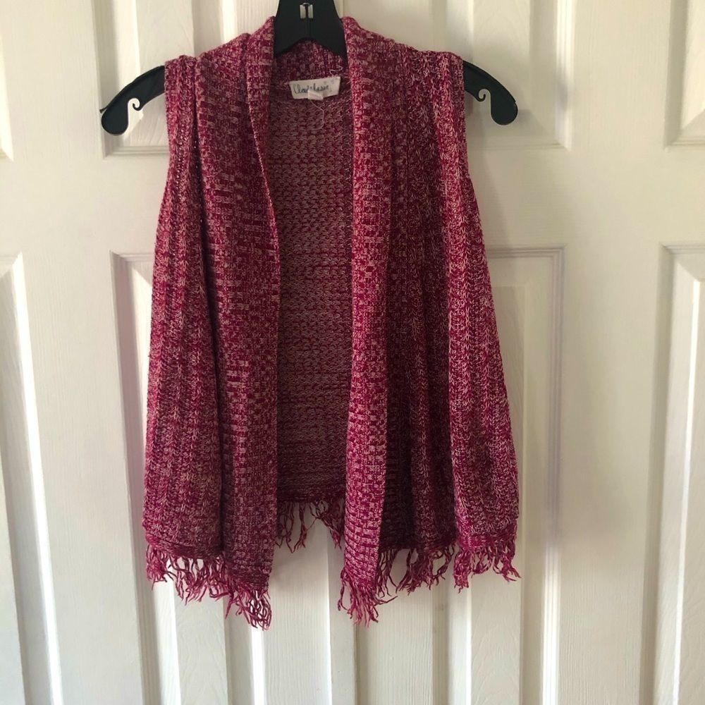 Cloud Chaser sleeveless open front cardigan